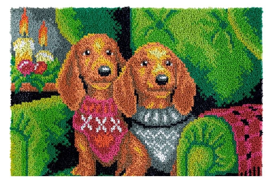 Two Puppies Rug Latch Hooking Kit (81x61cm)