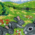 Three Rabbits Rug Latch Hooking Kit (81x61cm blank canvas)