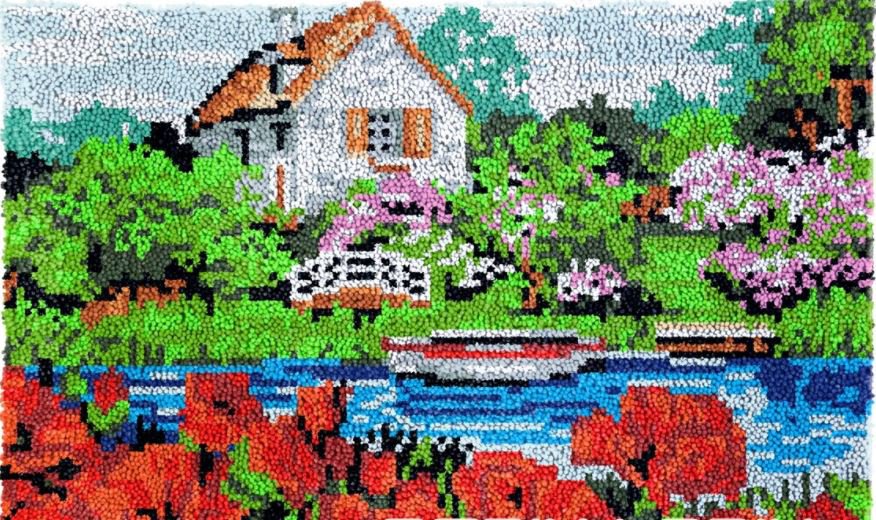 Peaceful Realm Rug Making Latch Hooking Kit (85x58cm blank canvas)