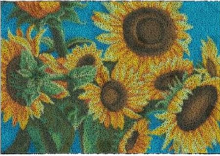 Rug Making Latch Hooking Kit | Sunflower (90x60cm printed canvas)