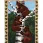 Rug Making Latch Hooking Kit | Bears Climbing Tree (60x90cm printed canvas)