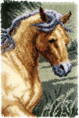 Rug Making Latch Hooking Kit | Horse (45x70cm printed canvas)