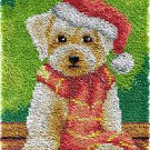 Rug Making Latch Hooking Kit | Dog in Santa Hat (48x64cm blank canvas)