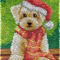 Rug Making Latch Hooking Kit | Dog in Santa Hat (48x64cm blank canvas)