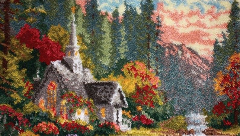 Rug Making Latch Hooking Kit | Dream House (110x75cm printed canvas)
