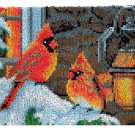 Rug Making Latch Hooking Kit | Winter Cardinals (85x58cm blank canvas)