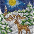 Rug Making Latch Hooking Kit | Christmas Winter Deer (64x48cm blank canvas)