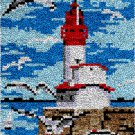 Rug Making Latch Hooking Kit | Seaside Lighthouse (printed canvas)
