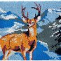 Rug Making Latch Hooking Kit | Deer Snow Forest (printed canvas)