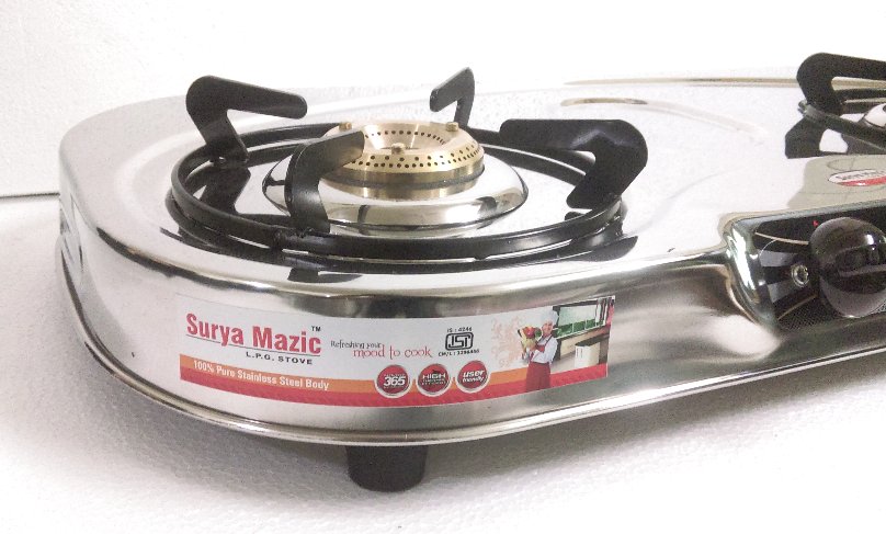 STAINLESS STEEL COOKTOP HOB GAS STOVE PROPANE LPG 2 BRASS BURNERS OVAL