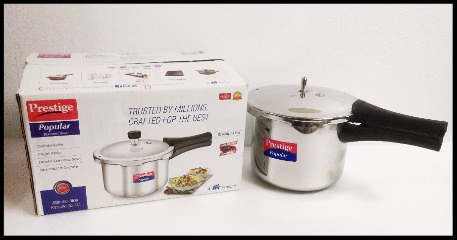 Prestige stainless steel pressure cooker 3 Liters induction + gas compatible