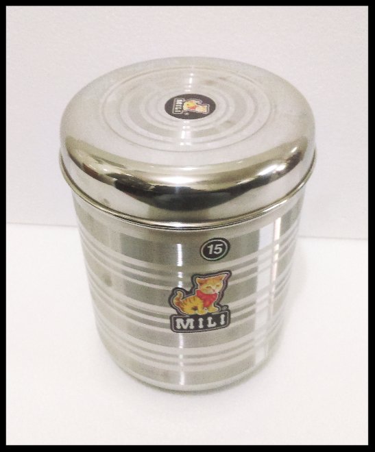 STAINLESS STEEL ATTA DOUGH GRAIN STORAGE CANISTER CONTAINER 2 KG