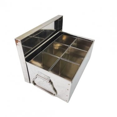 Large Spice Container | Steel 6 Compartments Spice Jar Box (Masala Dabba) | 400 Grams