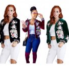 wome velvet coat embroidery tiger rose hoodie  short jacket winter spring autumn clothes