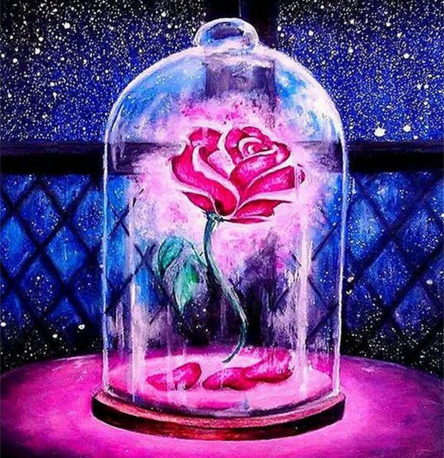 full drill diamond painting kit rose flower wall art decor 30x30cm