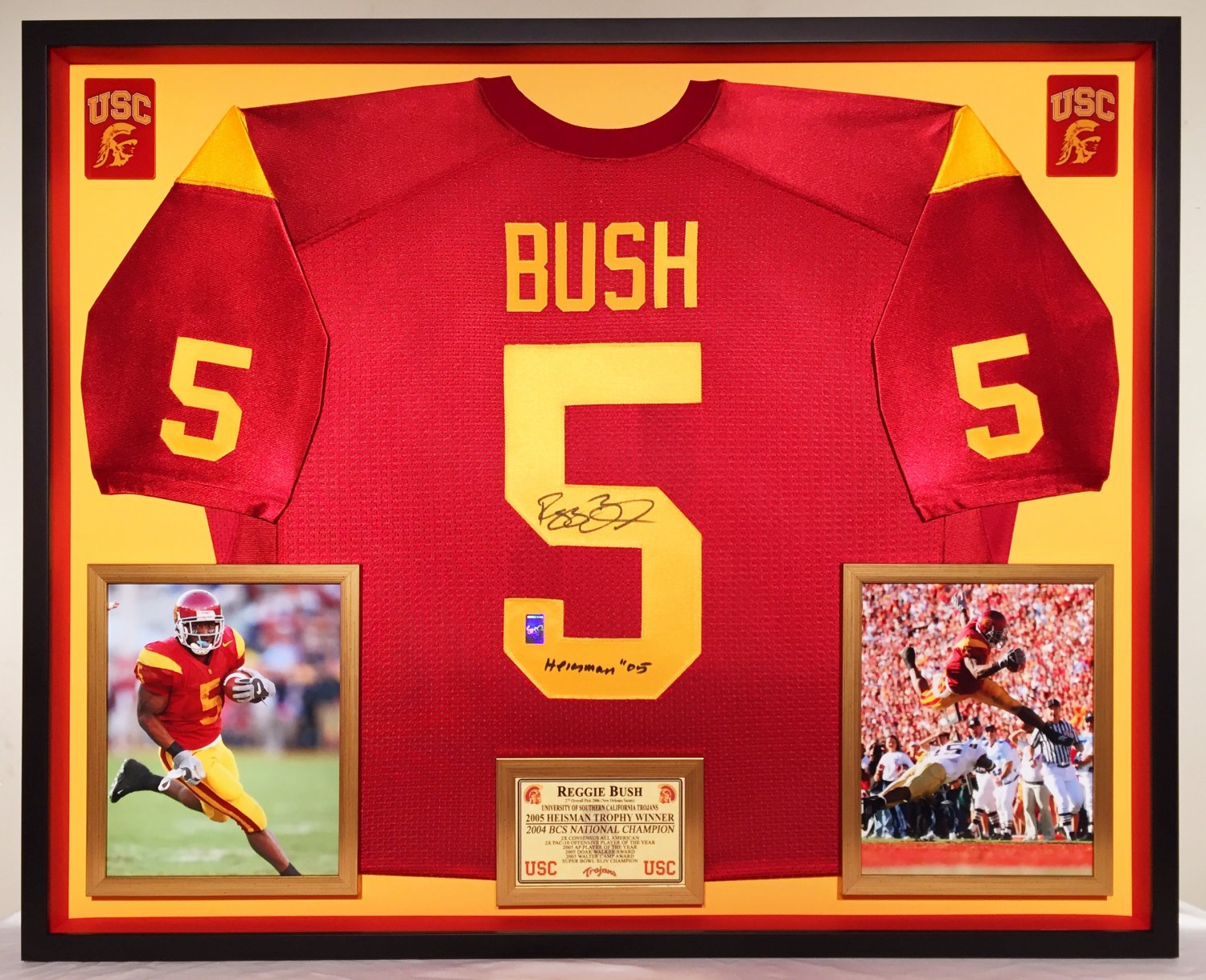 Premium Framed Reggie Bush Autographed USC Trojans Nike Jersey GTSM