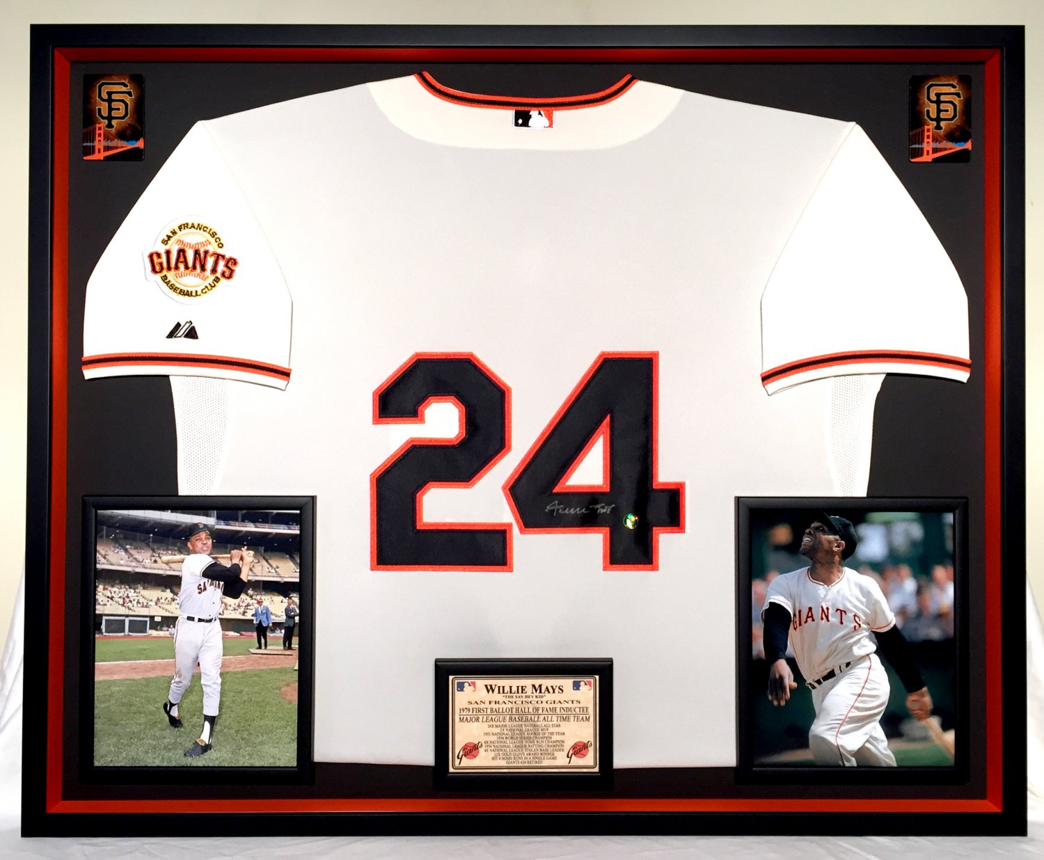 Premium Framed Willie Mays Autographed / Signed Majestic Giants Jersey ...