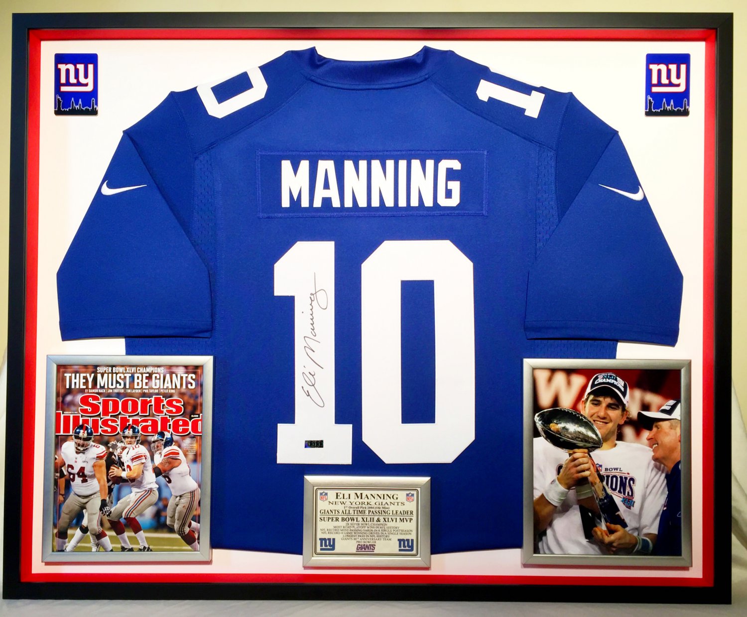 Premium Framed Eli Manning Autographed / Signed New York Giants Nike ...