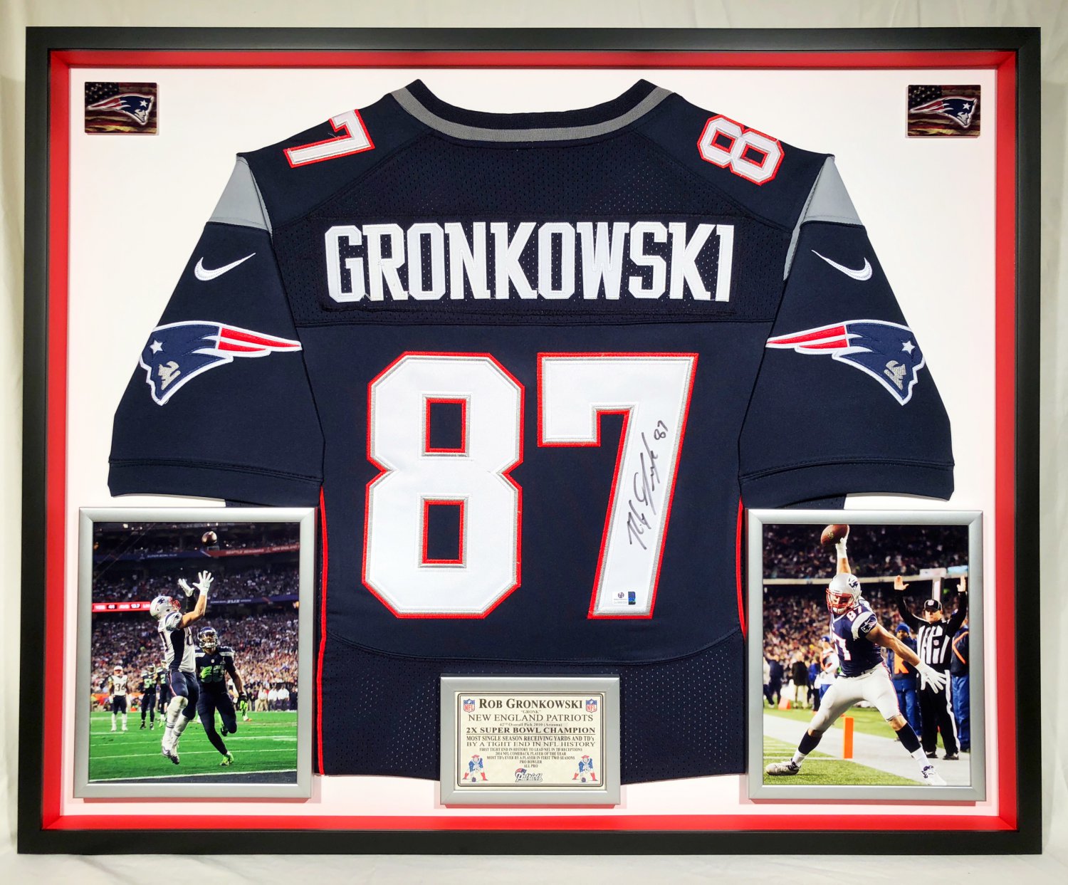 Premium Framed Rob Gronkowski Autographed / Signed New England Patriots ...