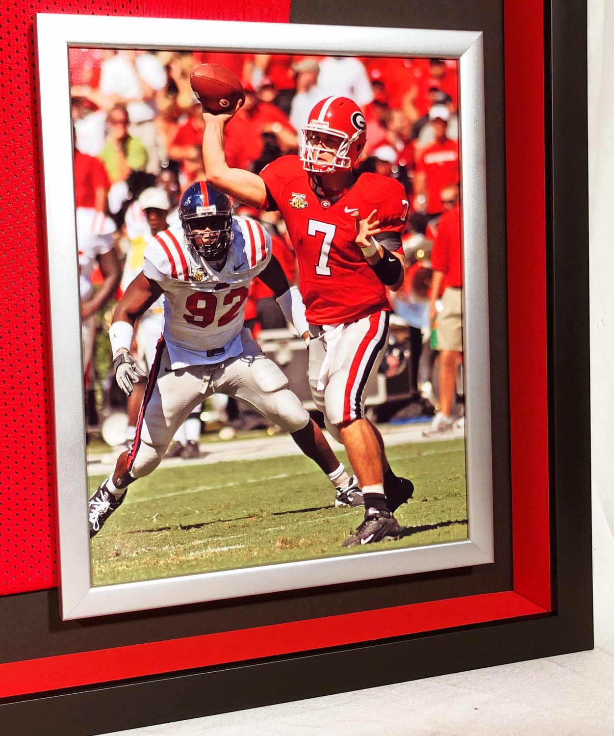 Premium Framed Matt Stafford Autographed Bulldogs Jersey UGA