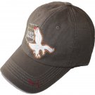 Light coffee color washed cotton sports cap with embroidery and printing