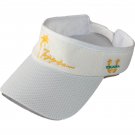 White nylon fabric sunvisor with embroidery