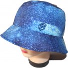 Blue chenille fabric bucket cap/hats with embroidery