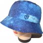Blue chenille fabric bucket cap/hats with embroidery