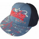 Kids cap jeans blue color with printing