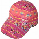Kids cap fuchsia cotton with printing