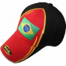 Kids cap black and red with embroidery