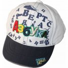 Kids cap white and blue with embroidery and printing