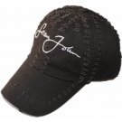 Sports cap washed black with embroidery and curved peak