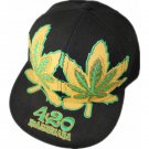Fashion caps black with embroidery and flat visor
