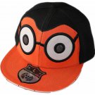 Fashion caps black and orange with flat visor and embroidery  eye glass
