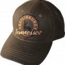 Sports caps brown brushed fabric with embroidery