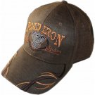 Sports caps brown brushed fabric with embroidery