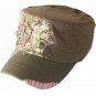 Army caps green with patches and embroidery