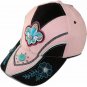 Fashion caps black and pink deerskin flocking with embroidery stones
