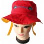 Bucket hat red and yellow with embroidery
