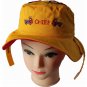 Bucket hat yellow fabric with embroidery