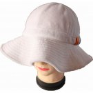 Bucket hat white toweling fabric
