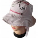 Bucket hat double sided red and white with embroidery