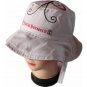 Bucket hat double sided red and white with embroidery