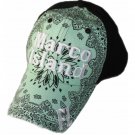 Sports cap light green and black with printing and embroidery