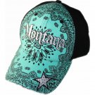Sports cap peacock green and black with printing and embroidery
