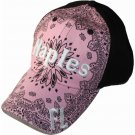Sports cap pink and black with printing and embroidery