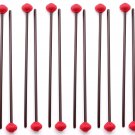 10 Pairs of Hard Marimba Mallets made in EU - ASHKATAN STUDENT SERIES S90 - Maple Handle, Red Yarn