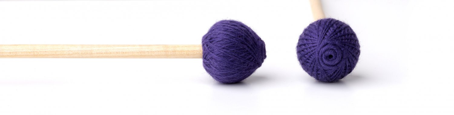Ashkatan Sutai T14 Medium Soft Marimba Mallets - Maple Handle, Purple Yarn