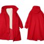 Women's Oversized High Neck Winter Coat with Detachable Faux Shearling Fur Vest
